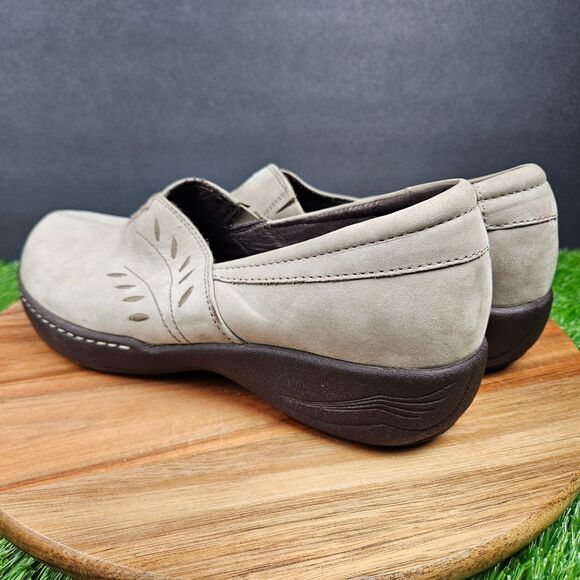 Dansko Abigail Shoes Womens EU 38 US 8.5-9 Taupe Nubuck Leather Slip On Clogs - Picture 4 of 12